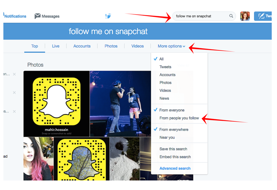 find twitter followers on snapchat