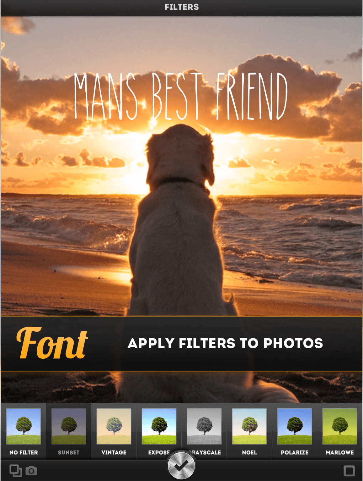 Font overlay for photos